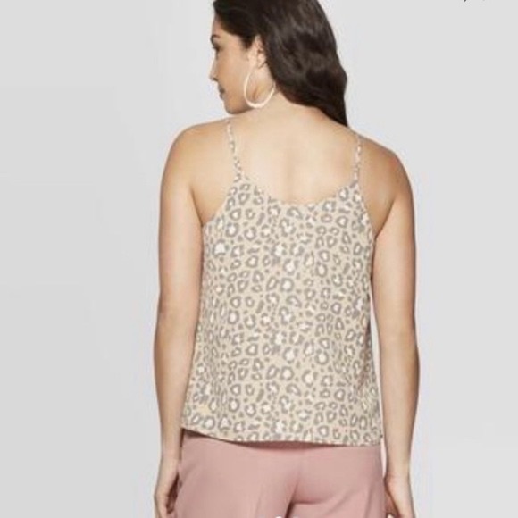 A New Day Light Neutral Leopard Print tank-top Blouse - Size Extra Large - Picture 2 of 6